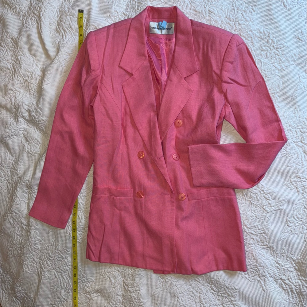 Fundamental Things Vintage Tailored Jacket Double Breasted Women Size 6 Pink